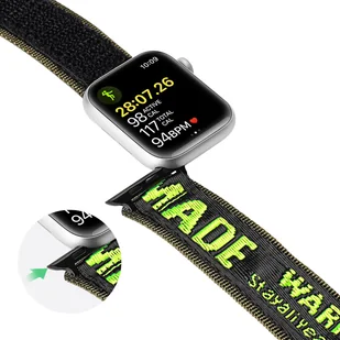 Dux Ducis Strap (Outdoor  Version) pasek Apple Watch Ultra, SE, 8, 7, 6, 5, 4, 3, 2, 1 (49, 45, 44, 42  mm) nylonowa opaska bransoleta czarno-zielony - Akcesoria do smartwatchy - miniaturka - grafika 8