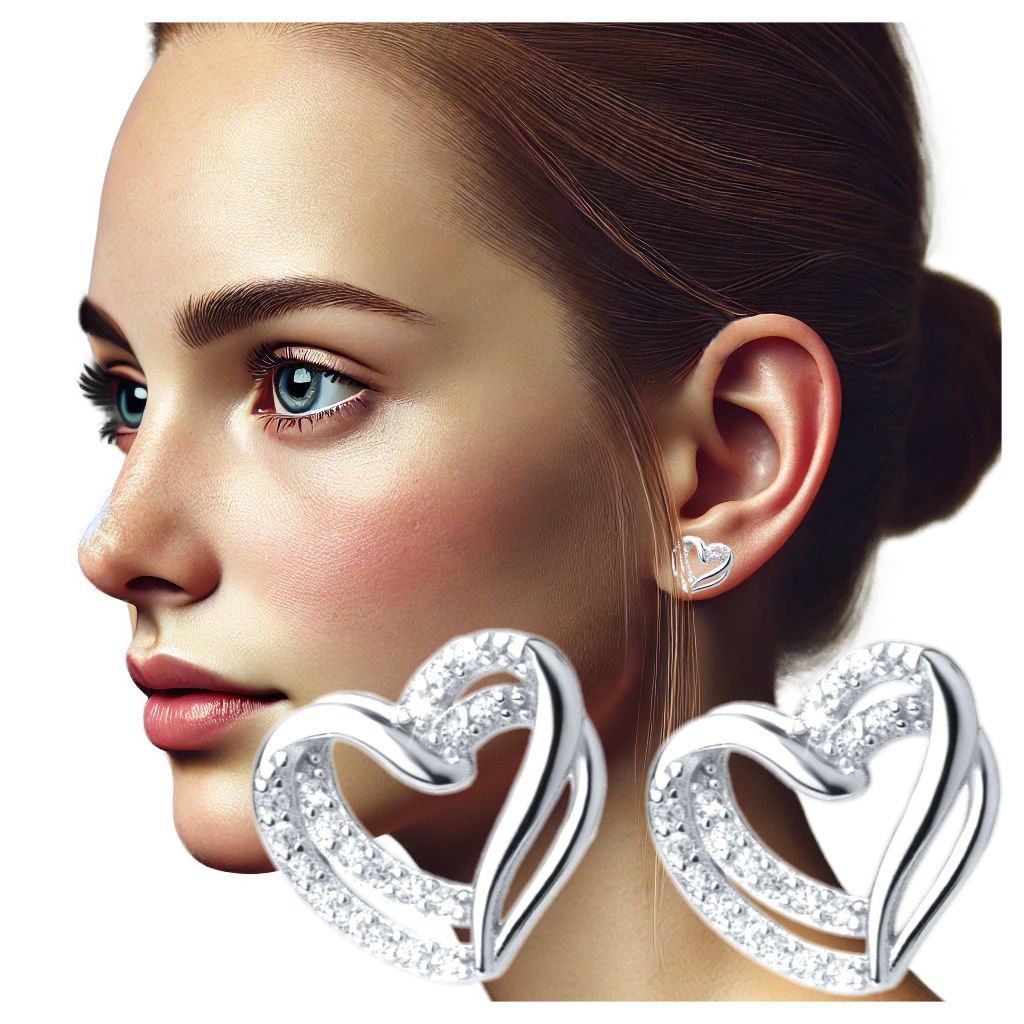 Srebrne kolczyki w kształcie serca – romantyczny prezent z cyrkoniami