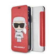 Etui i futerały do telefonów - Karl Lagerfeld KLFLBKPXKSCORE iPhone X/ XS bookcase czerwony/red Karl Space Cosmonaut - miniaturka - grafika 1