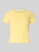 Koszulki i topy damskie - T-shirt o kroju regular fit z efektem prążkowania - miniaturka - grafika 1