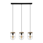 Lampy sufitowe - Britop LAMPA wisząca NETUNO 184159304 metalowa OPRAWA industrialny ZWIS retro drewno czarny - miniaturka - grafika 1