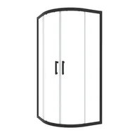 Kabiny prysznicowe - Kabina prysznicowa półokrągła Easy 80 x 80 x 190 cm czarna Sensea - miniaturka - grafika 1