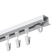 Karnisze - Szyna sufitowa DECASTYL MS Zero z żabkami pojedyncza 250 cm Biały - miniaturka - grafika 1