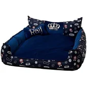 Legowiska dla psów - Legowisko dla psa GOGIFT Ralph L Granatowy 90 x 75 cm - miniaturka - grafika 1