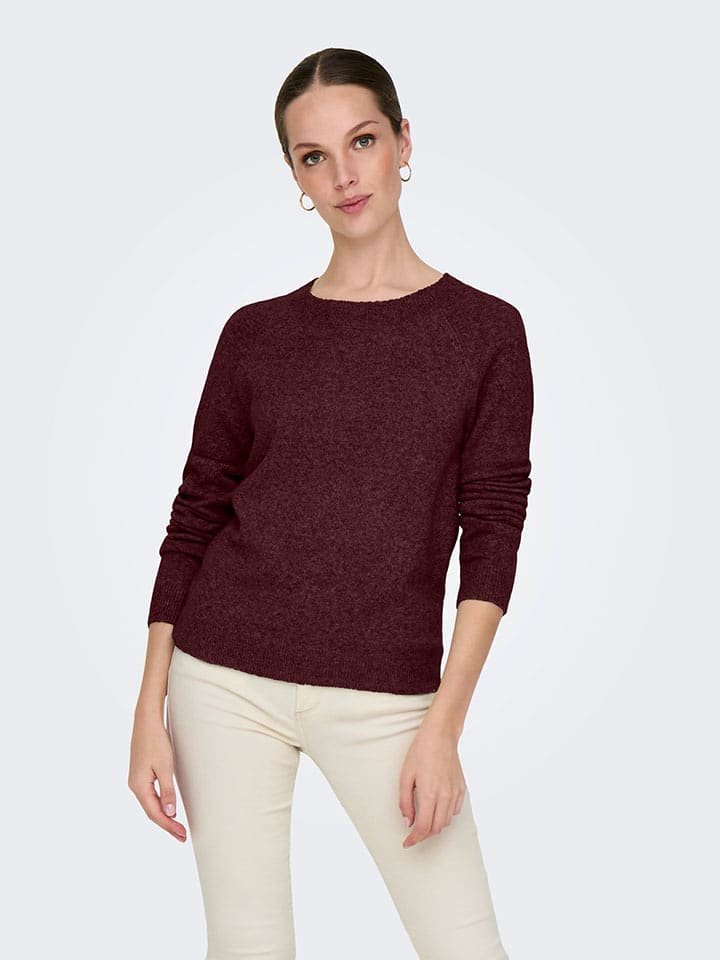ONLY Sweter w kolorze bordowym