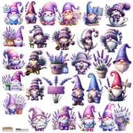 Scrapbooking - NAKLEJKI PAPIEROWE 24x24 ScrapLove - Gnomes Lavender - miniaturka - grafika 1