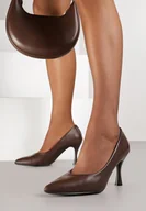 Czółenka - Brązowe Szpilki Vices na Klepsydrze z Wkładką ze Skóry Naturalnej Dandre - miniaturka - grafika 1