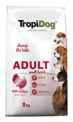 Sucha karma dla psów - Tropidog Premium Adult Small Breeds Turkey&Rice 8 kg - miniaturka - grafika 1
