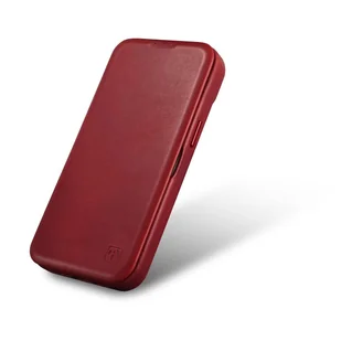 iCarer CE Oil Wax Premium Leather Folio Case skórzane etui iPhone 14 Pro Max z klapką magnetyczne MagSafe czerwony (AKI14220708-RD) - Etui i futerały do telefonów - miniaturka - grafika 7