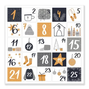 Naklejki Cyfry na Kalendarz Adwentowy KWADRATOWE NKA_1 - Zabawki kreatywne - miniaturka - grafika 1