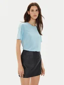 Koszulki i topy damskie - Pieces T-Shirt Anora 17148789 Niebieski Regular Fit - miniaturka - grafika 1