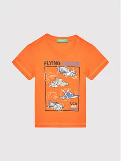 Koszulki dla chłopców - Benetton United Colors Of T-Shirt 3096C1557 Pomarańczowy Regular Fit - grafika 1