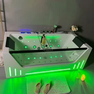 Wanny z hydromasażem - Aquaholm Wanna z hydromasażem PREMIUM LINE A9001 170cm x 80cm x 59cm BLUETOOTH, PODGRZEWACZ WODY, WODOSPAD, USB, PILOT - miniaturka - grafika 1