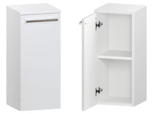 Słupek Łazienkowy ATH 30 cm DD Lewy - Biały Mat - Uchwyty Chromowane - Szafki łazienkowe - miniaturka - grafika 1