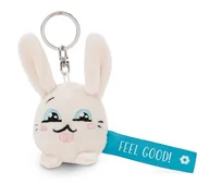 Plecaki - Breloczek królik „Feel Good!" 5cm - biały - Lojalny towarzysz dla wszystkich grup wiekowych z karabińczykiem, idealny do plecaka, torby, smyczy lub kluczy 62046 - miniaturka - grafika 1