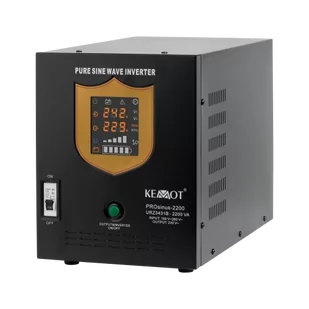 Zasilacz awaryjny KEMOT PROsinus-2200 przetwornica z czystym przebiegiem sinusoidalnym i funkcją ładowania 12V 230V 2200VA/1600W - kolor czarny - Zasilacze awaryjne UPS - miniaturka - grafika 1
