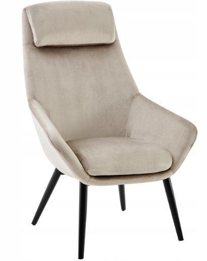 Mebel Elite Fotel wypoczynkowy taupe Toni welwet nowoczesny do salonu i sypialni