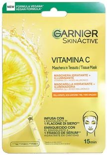 Maseczka do twarzy na tkaninie Garnier SkinActive Vitamina C Moisturising and Illuminating Mask 1 Unit 40 g (3600542427555) - Maseczki do twarzy - miniaturka - grafika 1