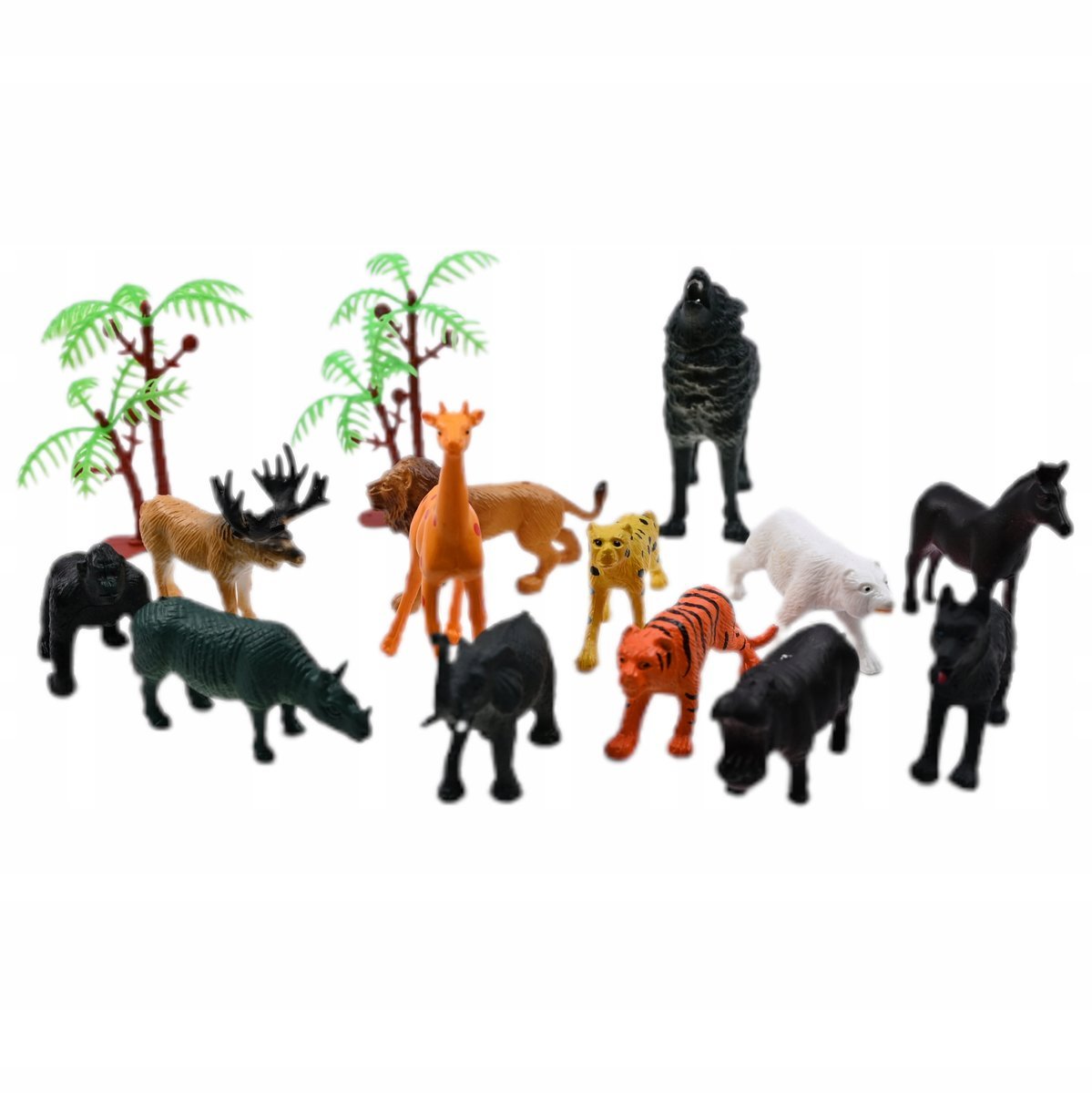 DUŻY ZESTAW FIGUREK 13SZT REALISTYCZNE FIGURKI DZIKIE ZWIERZĘTA ZOO