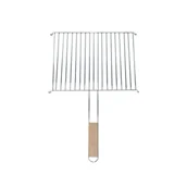 Ruszty - Ruszt grillowy 40 cm x 30 cm ze stali chromowanej z drewnianą rączką Floraland - miniaturka - grafika 1