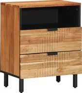 Szafki nocne - vidaXL Szafka nocna Brązowy, Czarny - miniaturka - grafika 1