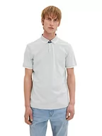 Koszulki męskie - TOM TAILOR Męska koszulka polo, 30898 - Ice Blue Offwhite Two Tone, XXL - miniaturka - grafika 1