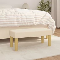 Ławki do przedpokoju - Lumarko Ławka, kremowa, 70x30x30 cm, tapicerowana tkaniną - miniaturka - grafika 1