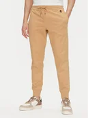 Spodnie sportowe męskie - Timberland Spodnie dresowe TB0A5V5Q Beżowy Regular Fit - miniaturka - grafika 1