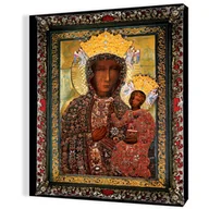 Ikony i obrazy sakralne - Obraz religijny na płótnie Matka Boża Częstochowska suknia rubinowa - miniaturka - grafika 1