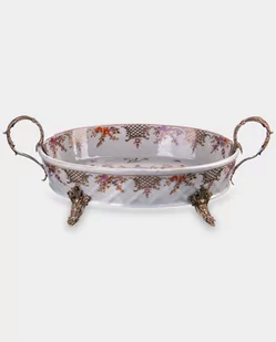 Porcelanowa Patera w Kwiaty Biała - Zabawki kreatywne - miniaturka - grafika 1