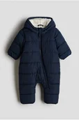 Kombinezony dla dzieci - H & M - Kombinezon zimowy z futerkową podszewką - Niebieski - H&M - miniaturka - grafika 1