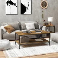Ławy i stoliki kawowe - vidaXL Stolik kawowy, przydymiony dąb, 80x50x40 cm - miniaturka - grafika 1