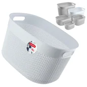 Pojemniki biurowe - Koszyk prostokątny 18L Curver Filo Recycled, biały - miniaturka - grafika 1