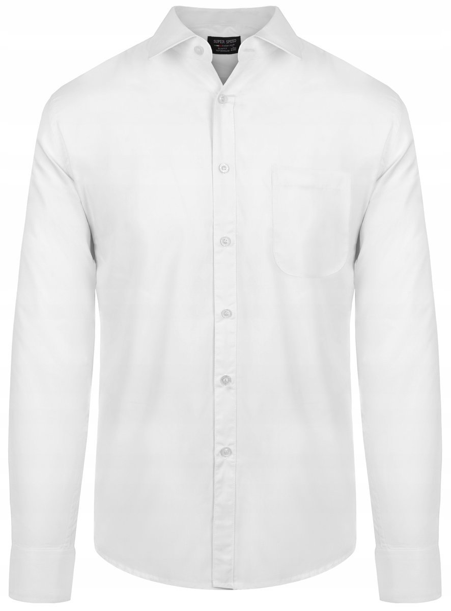 KOSZULA BIAŁA ELEGANCKA KLASYCZNA - BAWEŁNA 47/48