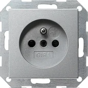 Gniazdka elektryczne - Gira Gniazdo poj. z/u System 55 - aluminium - miniaturka - grafika 1