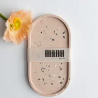 Dekoracje domu - Taca dekoracyjna owalna Terrazzo Beż - miniaturka - grafika 1