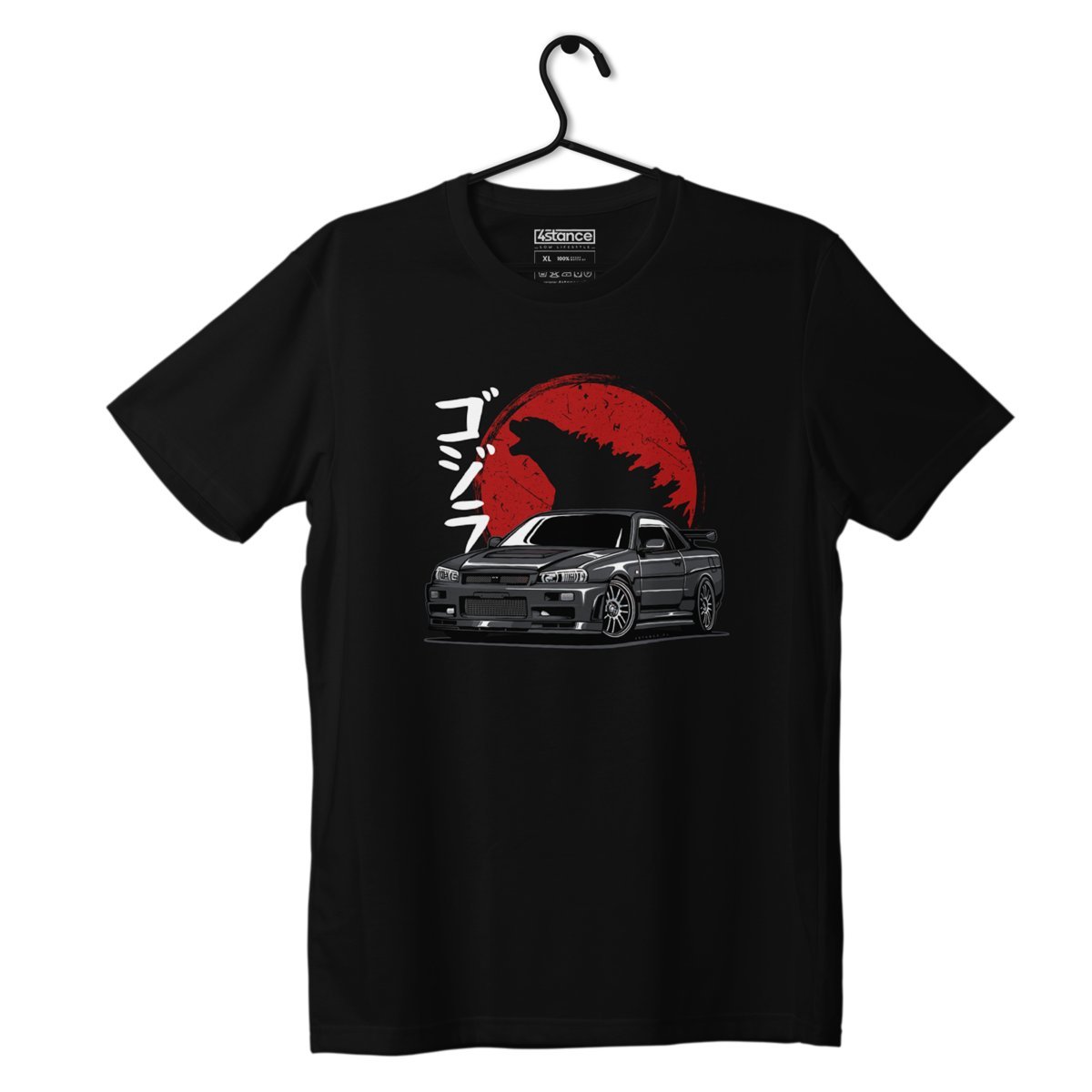 Czarny T-shirt koszulka NISSAN GTR R34 GODZILLA-L