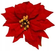 Sztuczne kwiaty - Gwiazda Welurowa Duża Poinsecja Czerwona Na Stroik Wianek Święta Bukiet - miniaturka - grafika 1