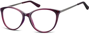 Sunoptic Okulary oprawki zerówki korekcyjne Kocie Unisex AC27D ciemnoczerwone - Okulary korekcyjne, oprawki, szkła - miniaturka - grafika 1