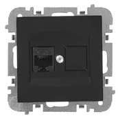 Gniazdka elektryczne - Gniazdo telewizyjno - komputerowe RJ45 Czarny VESTRA ELEKTRO-PLAST - miniaturka - grafika 1