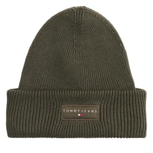 Czapka Tommy Jeans Tjm Linear Beanie AM0AM13666 Zielony - Czapki męskie - miniaturka - grafika 1