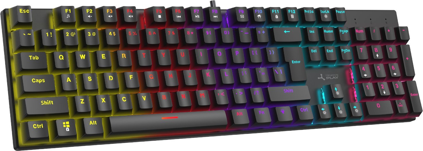 Triadyn Klawiatura Mechaniczna PLAY TAYGETE RGB Anti-Ghosting Red Switches Dla Gracza