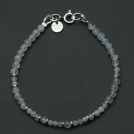 Bransoletki - Skorulski Jewellery, Bransoletka, Kamień Księżycowy kulki i srebro-17 cm - miniaturka - grafika 1