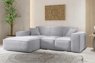 Narożniki - Sofa w kształcie L SIENA narożnik tkanina Poso jasnoszary lewy - miniaturka - grafika 1