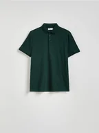 Koszulki męskie - Reserved - Koszulka polo regular - ciemnozielony - miniaturka - grafika 1