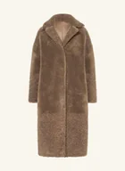 Płaszcze damskie - Lilienfels Płaszcz Z Pluszowego Materiału, Dwustronny beige - miniaturka - grafika 1