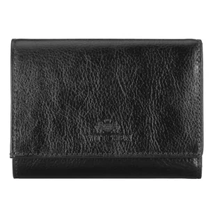 Damski portfel skórzany poziomy czarny - Portfele - miniaturka - grafika 1