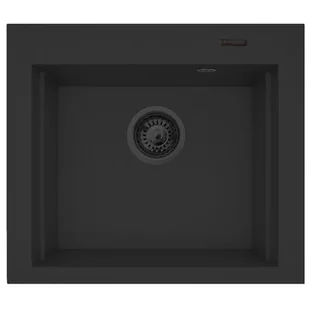 PYRAMIS SIROS (57x51,5) 1B volcano (czarny mat) | BLACK EDITION + deska  (70169002) - Zlewozmywaki - miniaturka - grafika 1
