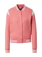 Kurtki damskie - Urban Classics Damska kurtka dresowa Ladies Inset College, Palepink/Whitesand, S - miniaturka - grafika 1