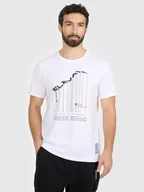 Koszulki męskie - T-shirt regular z nadrukiem męski 4F 4FRAW25TTSHM3845-10S Biały L - miniaturka - grafika 1